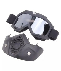 2 In 1 Motorcycle Bike Detachable Helmet Goggles Mask Blue Mercury