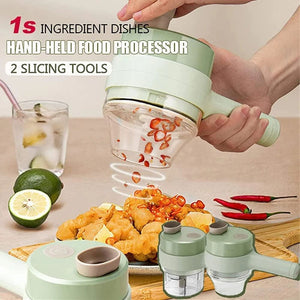 4 in 1 Portable Electric Vegetable Cutter Set