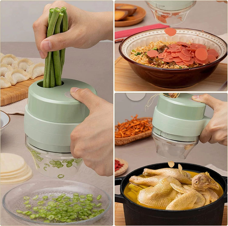 4 in 1 Portable Electric Vegetable Cutter Set