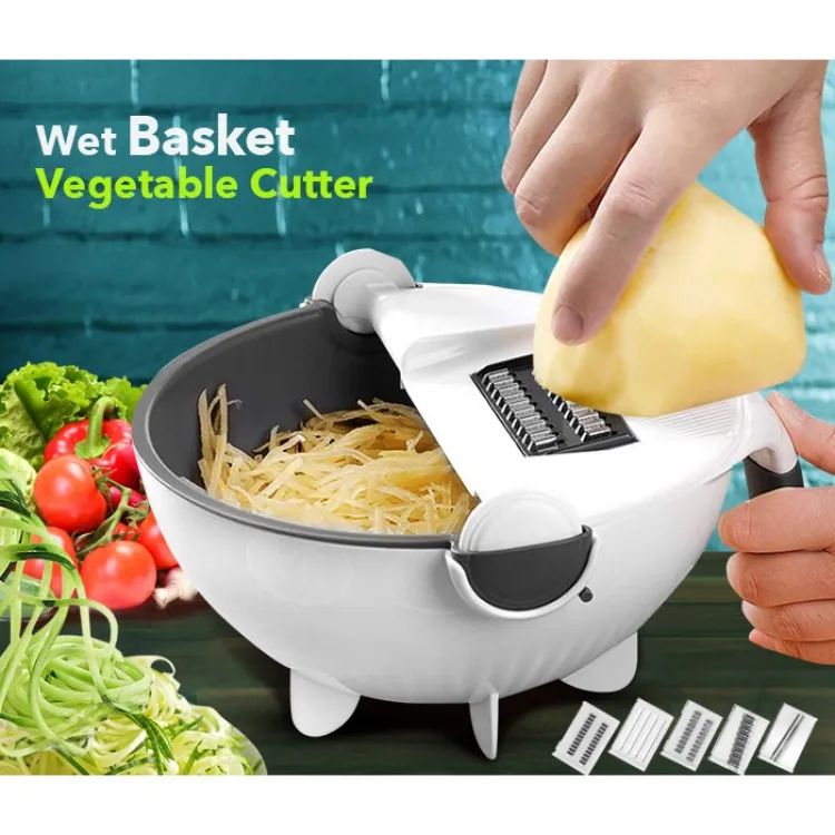 Wet Basket Vegetable Cutter With Drain Magic Rotate Safety