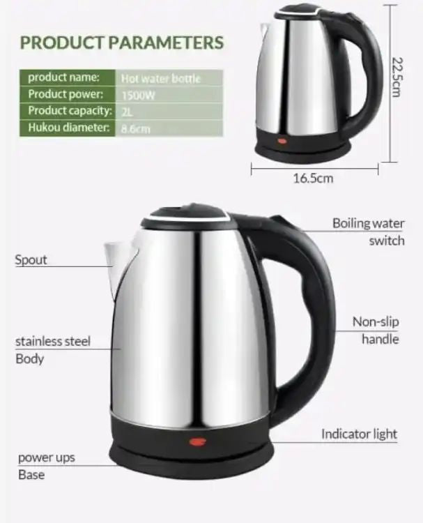 Electric Kettle Premium Quality and Polished Body Kettle Automatic Turn Off Technology